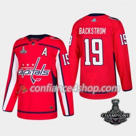 Adidas Maillot de Hockey Washington Capitals Nicklas Backstrom 19 Rouge 2018 Stanley Cup Champions Authentic - Homme